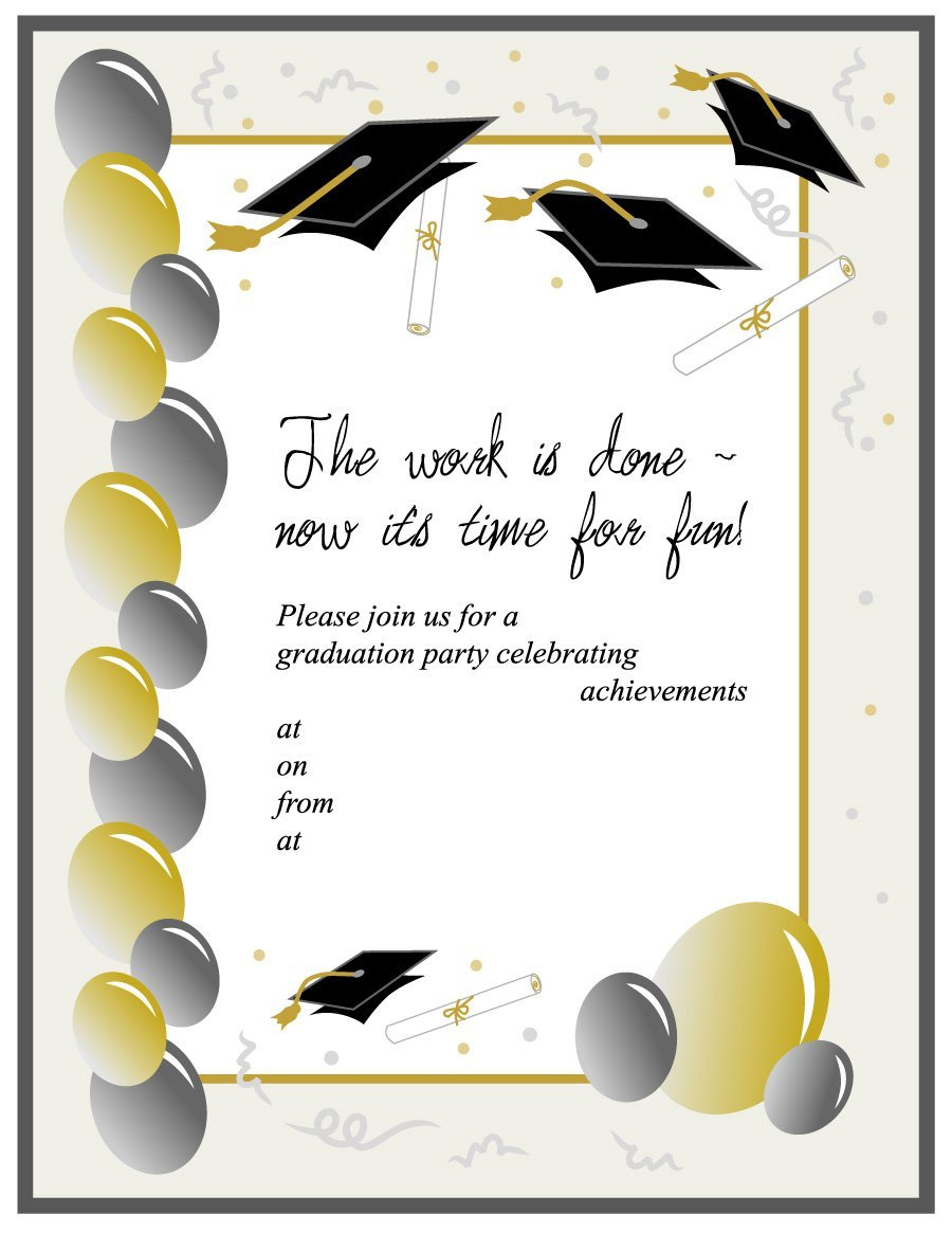 Graduation Invite Templates - Colona.rsd7 Inside Graduation Party Invitation Templates Free Word