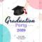 Graduation Party 2019 Invitation Card Template Stock Vector In Graduation Party Flyer Template