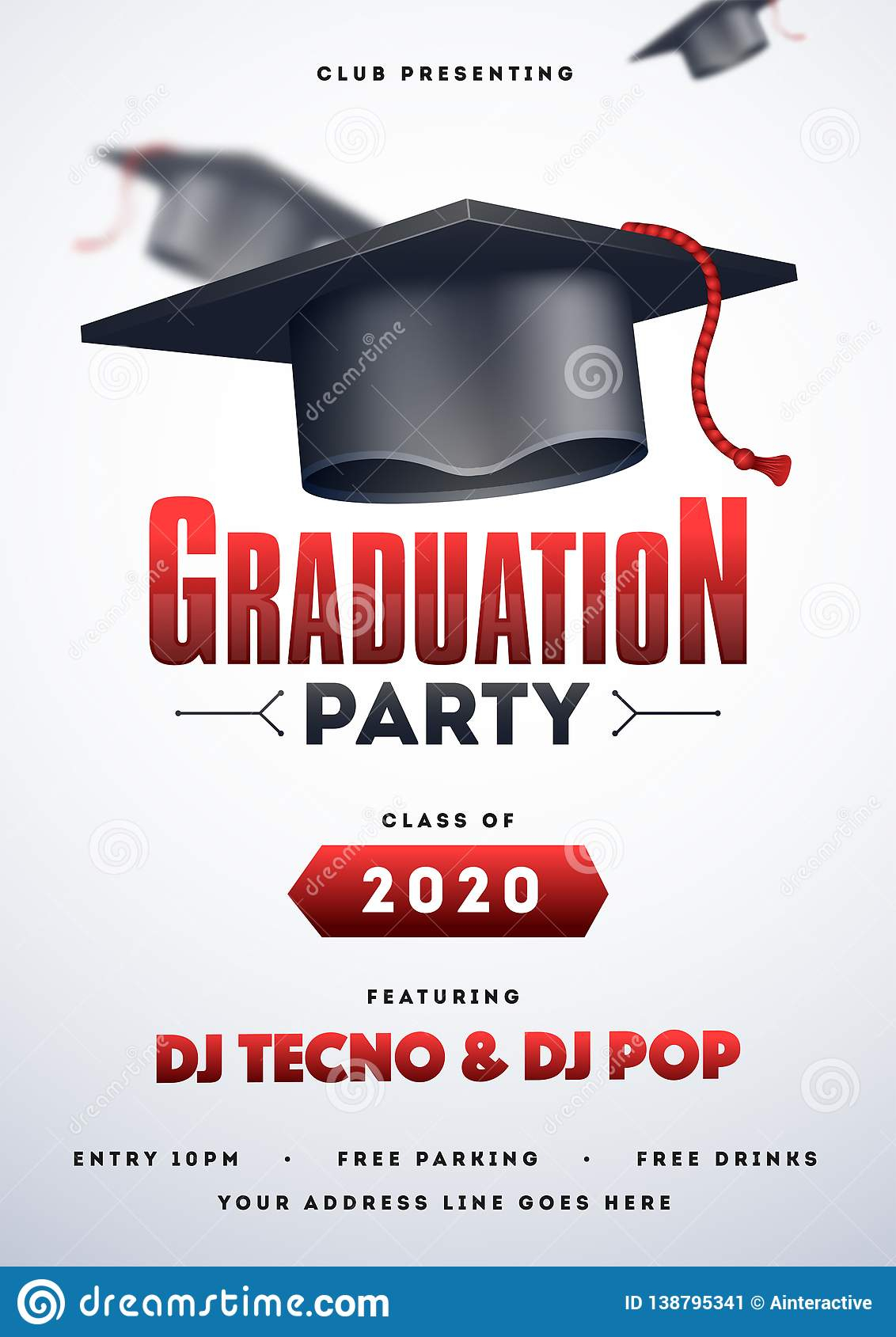Graduation Party Template Or Flyer Design. Stock With Regard To Graduation Party Flyer Template