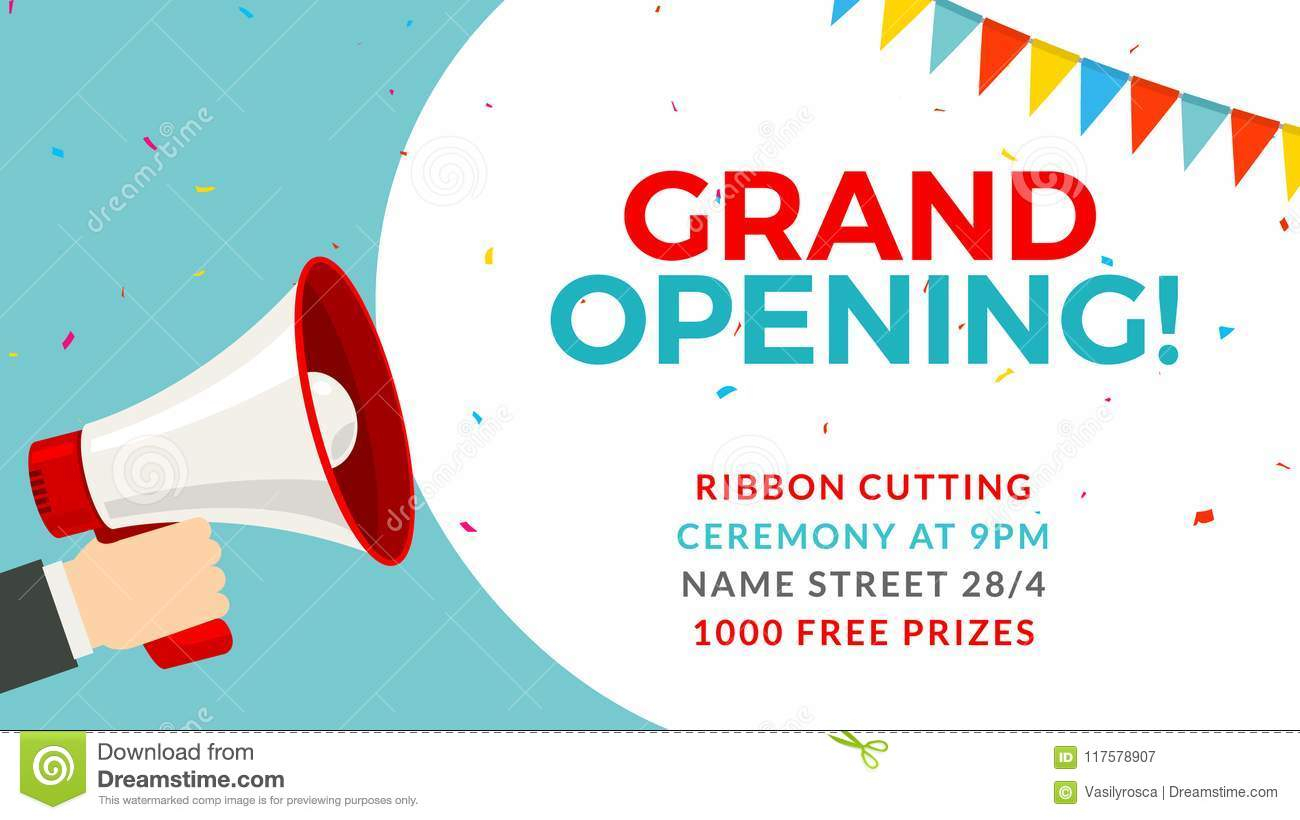 Grand Opening Flyer Banner Template. Marketing Business In Grand Opening Flyer Template Free