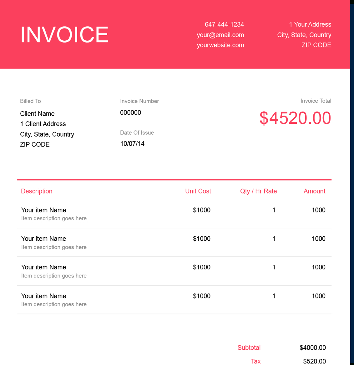 Graphic Design Invoice Template | Free Download | Send In Pertaining To Invoice Template For Designers