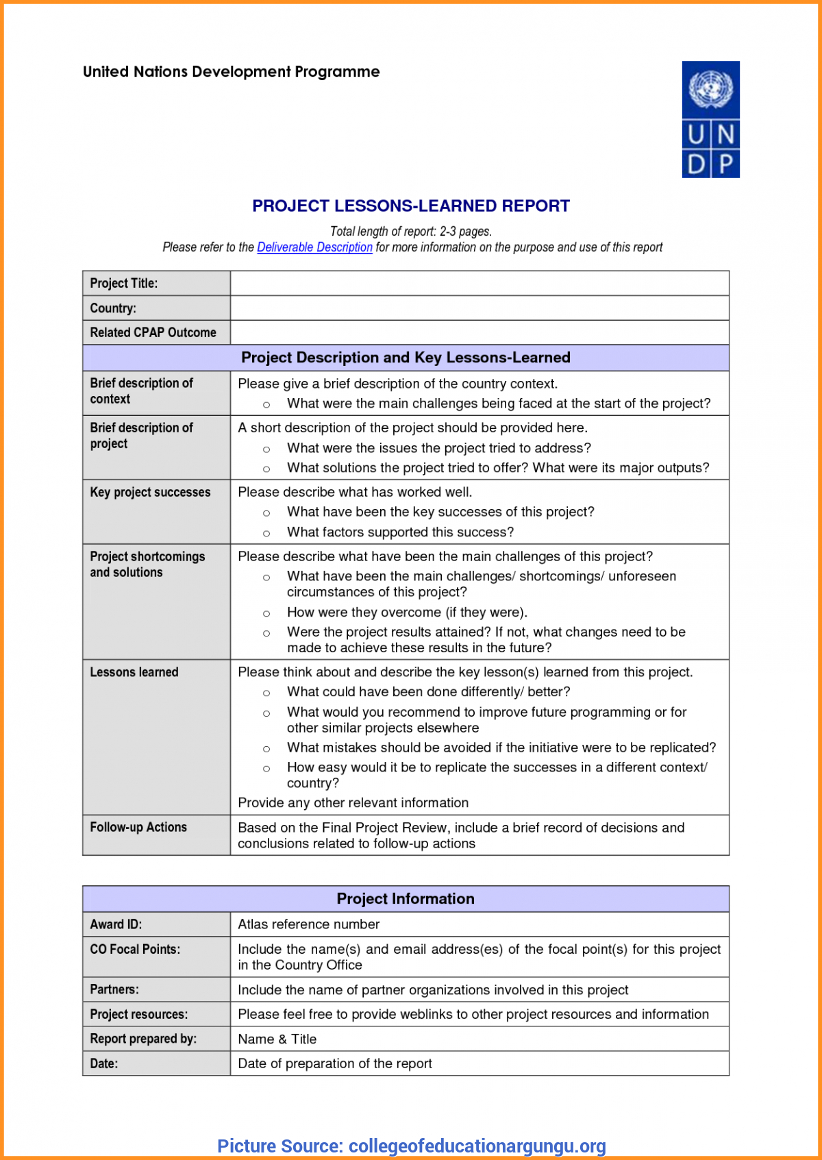 Great Hse Lessons Learned Template 23 Lessons Learnt Report Inside Homeschool Report Card Template