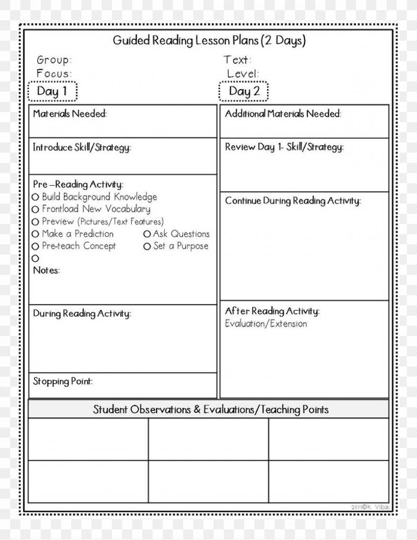 Guided Reading Lesson Plan Template Teacherspayteachers, Png Intended For Guided Reading Lesson Plan Template Fountas And Pinnell