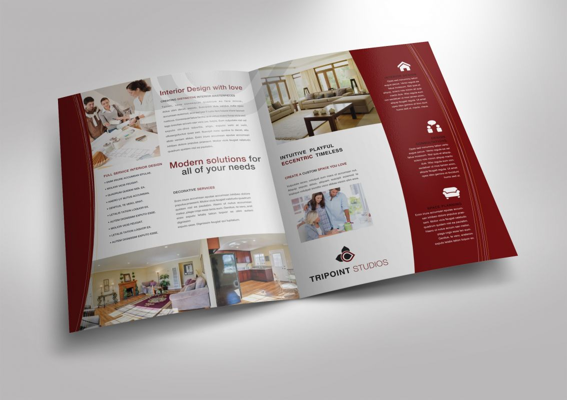 Half Fold Brochure Template For Design Company Marketing Within Half Page Brochure Template