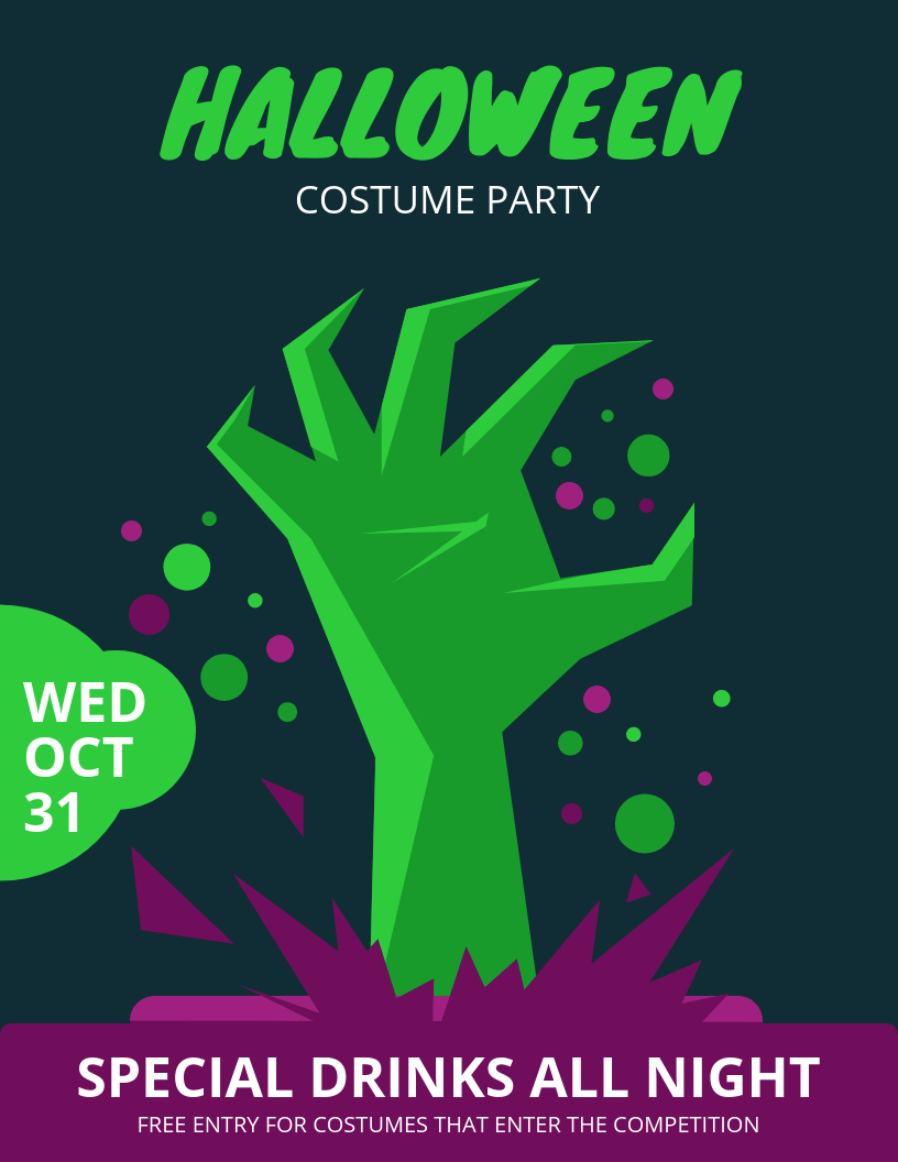 Halloween Costume Party Flyer Template Pertaining To Halloween Costume Certificate Template