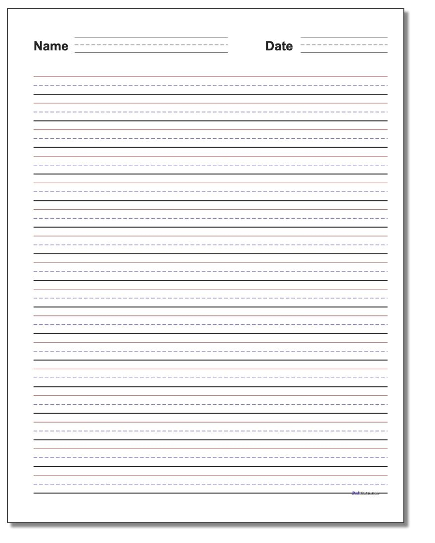 Handwriting Paper Regarding Letter Writing Template For First Grade