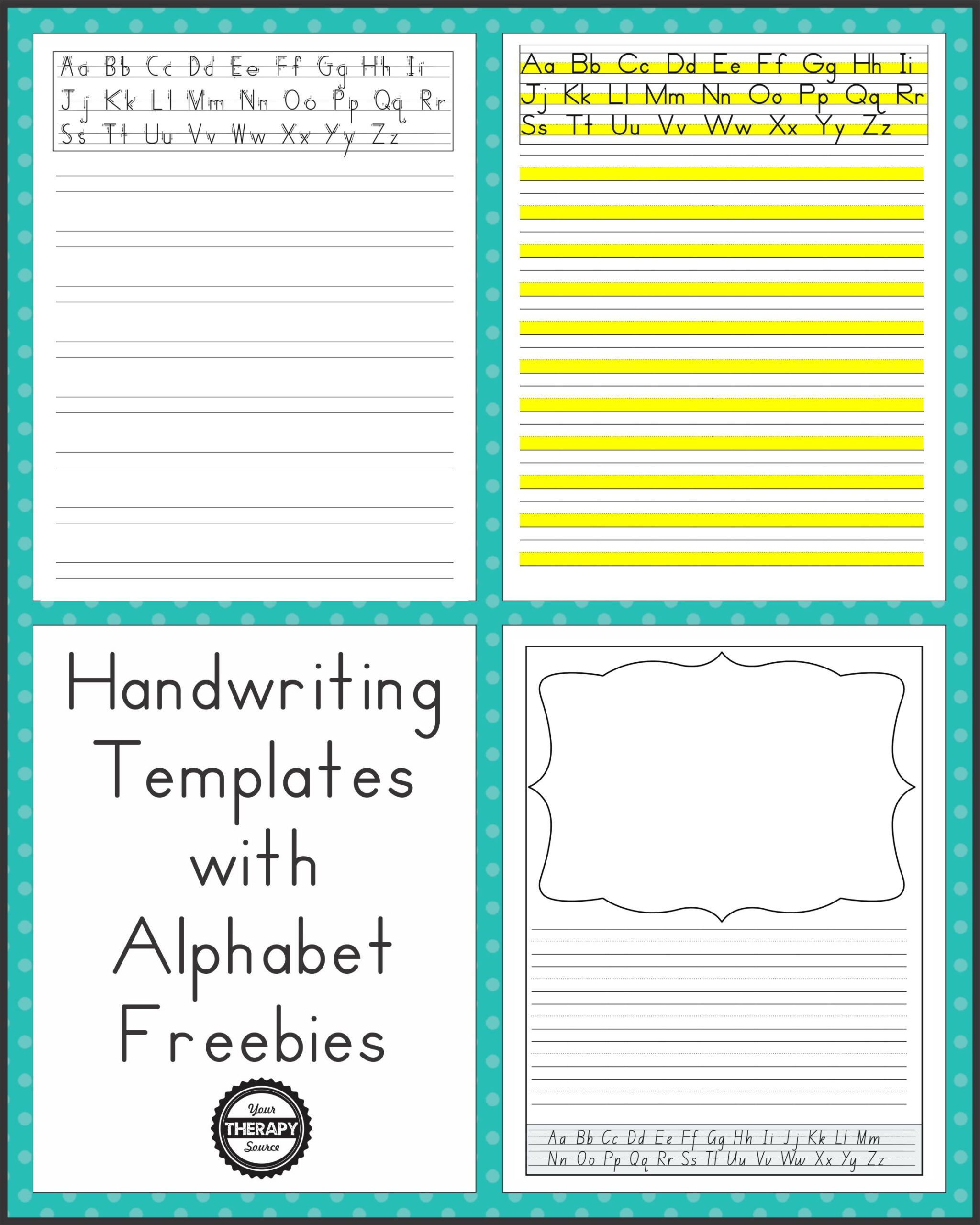 Handwriting Templates With Alphabet Guides – Your Therapy Source Throughout Handwriting Without Tears Letter Templates