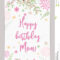 Happy Birthday Mom! Greeting Card Stock Vector Intended For Mom Birthday Card Template