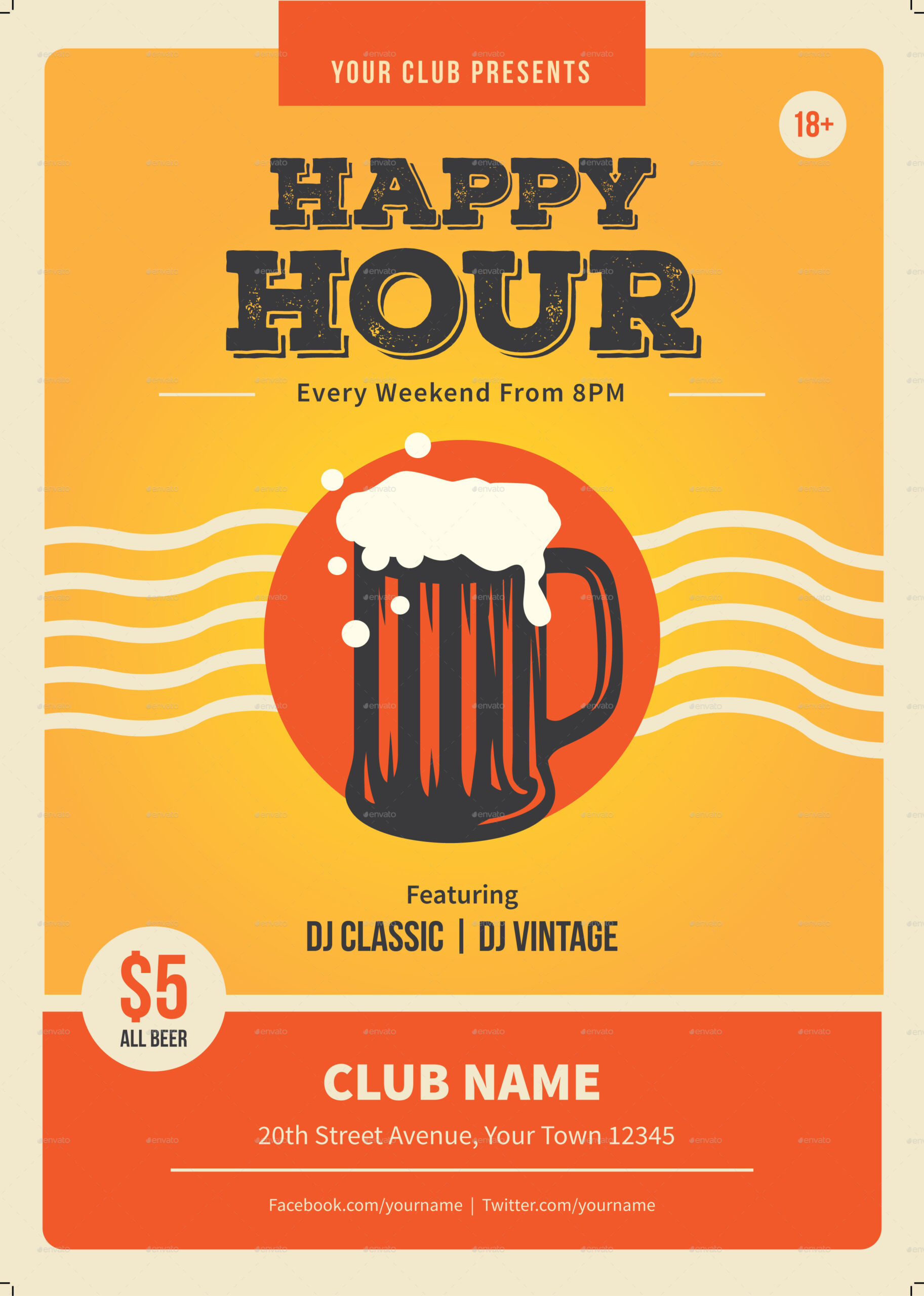Happy Hour Flyer Template – Colona.rsd7 With Happy Hour Menu Template