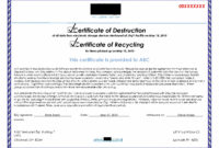 Hard Drive Destruction Certificate Template ] - Destruction pertaining to Hard Drive Destruction Certificate Template