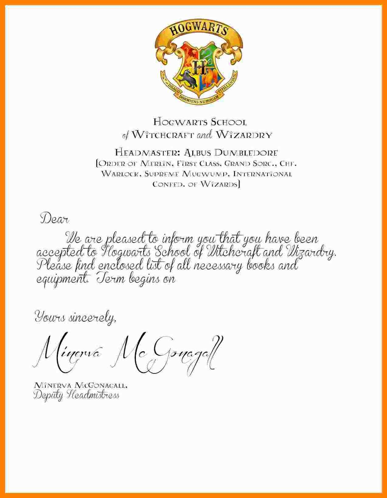 Harry Potter Acceptance Letter Template – Colona.rsd7 Intended For Harry Potter Acceptance Letter Template
