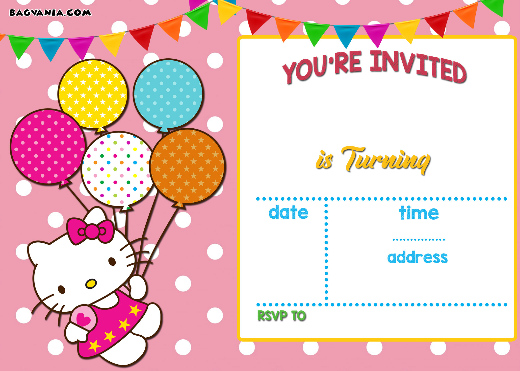 Hello Kitty Birthday Party Ideas – Invitations, Dress Throughout Hello Kitty Banner Template