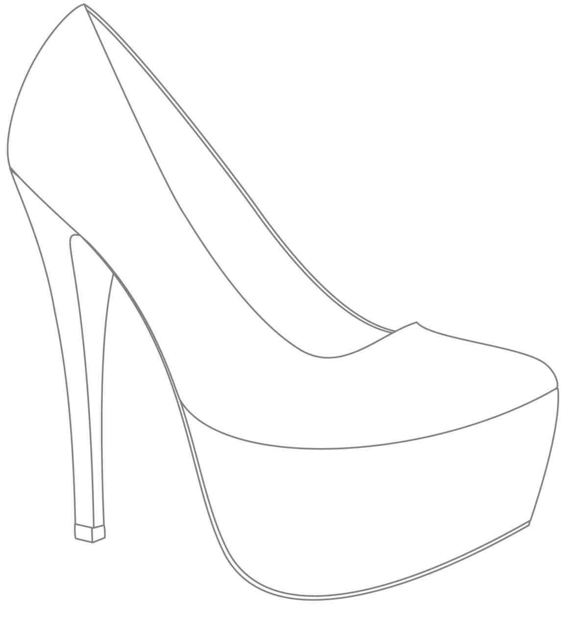 High Heel Drawing Template At Paintingvalley | Explore With High Heel Shoe Template For Card