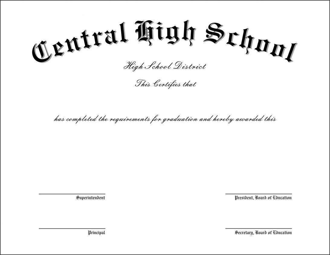 High School Diploma Template Free Download Microsoft Word Throughout Ged Certificate Template Download