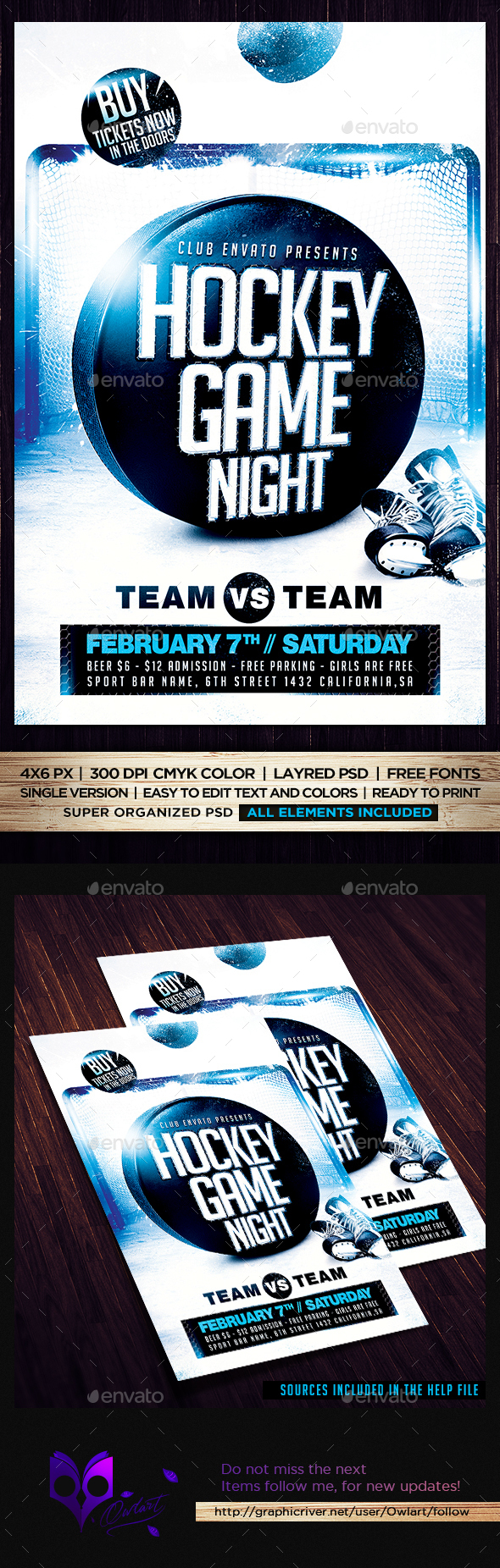 Hockey Flyer Graphics, Designs & Templates From Graphicriver Throughout Hockey Flyer Template