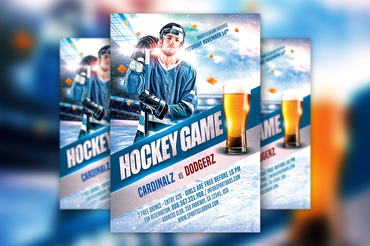 Hocky Flyer Psd Template | Hyperpix Regarding Hockey Flyer Template