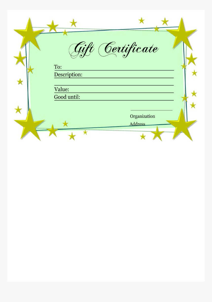 Homemade Gift Certificate Template Main Image - Printable Regarding Homemade Christmas Gift Certificates Templates