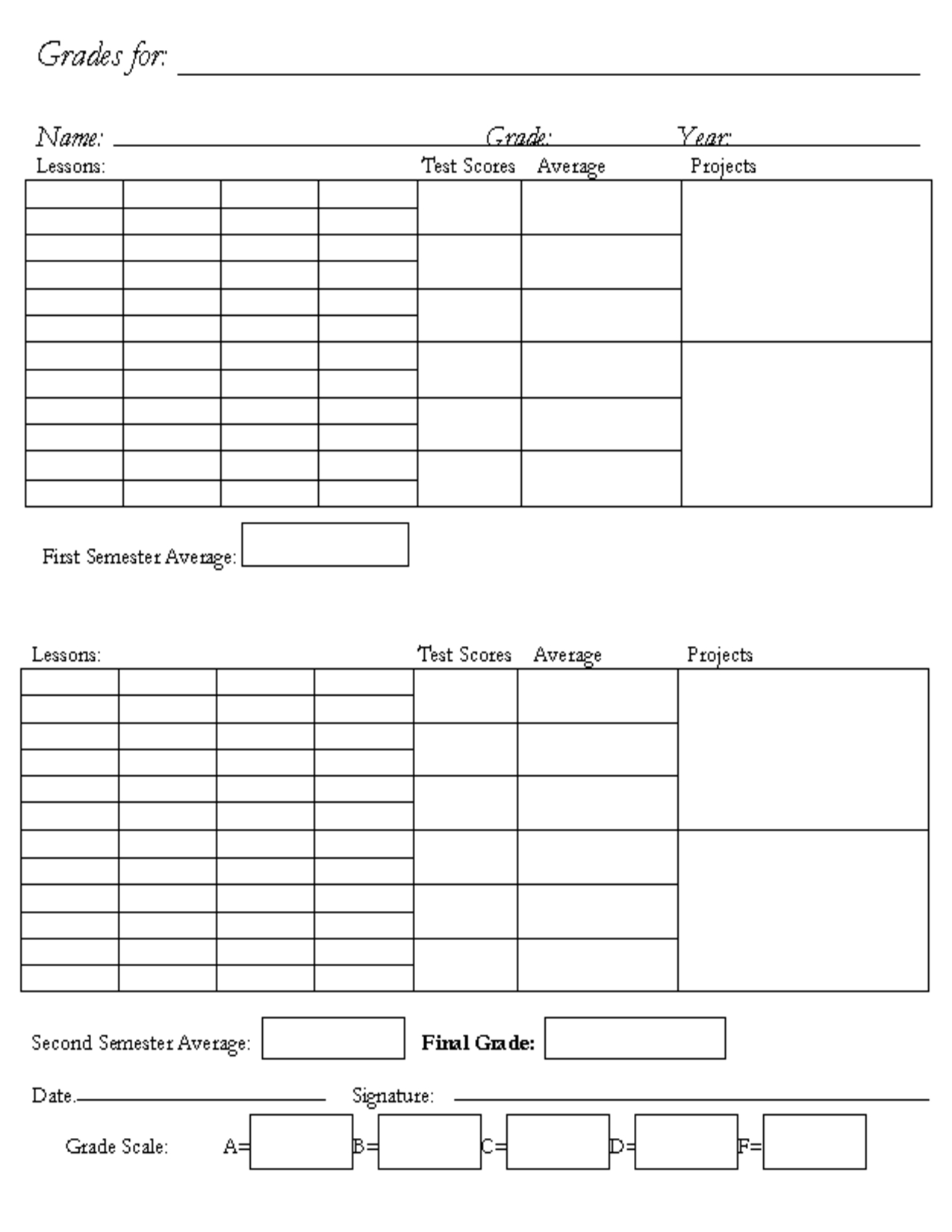 Homeschool Report Card Emplate Free Printable Sample Forms With Middle School Report Card Template