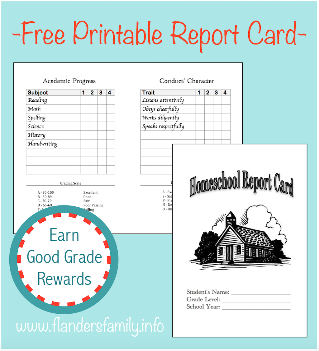 Homeschool Report Cards – Flanders Family Homelife Throughout Homeschool Report Card Template Middle School
