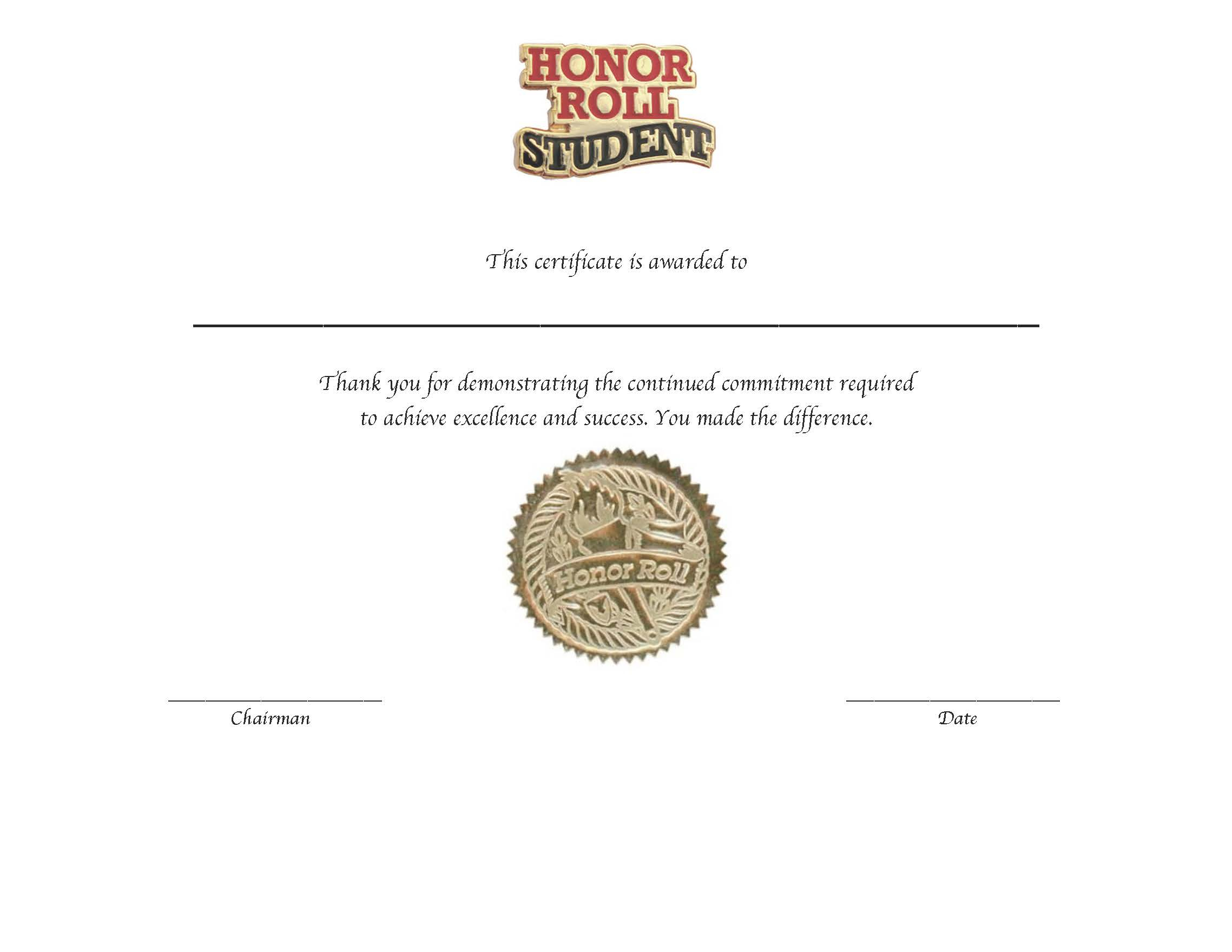 Honor Roll Certificate Template Word ] – Free Downloadable With Regard To Honor Roll Certificate Template
