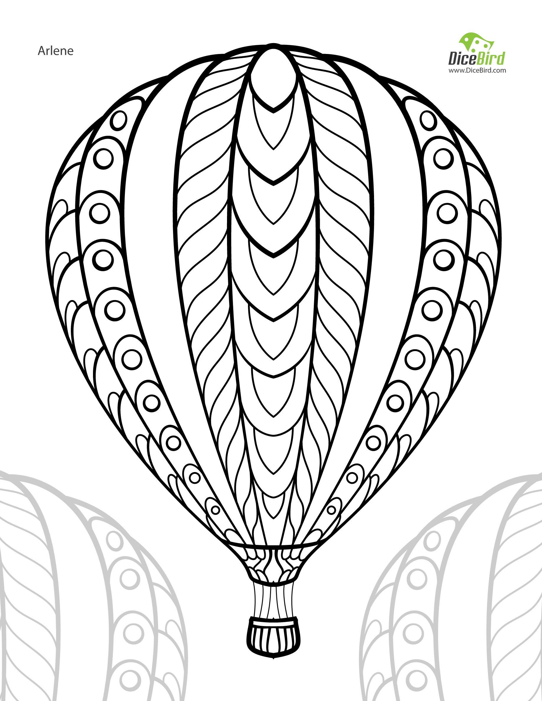 Hot Air Balloon Coloring Pages Free Printable Inside Hot Air Balloon Template Printable