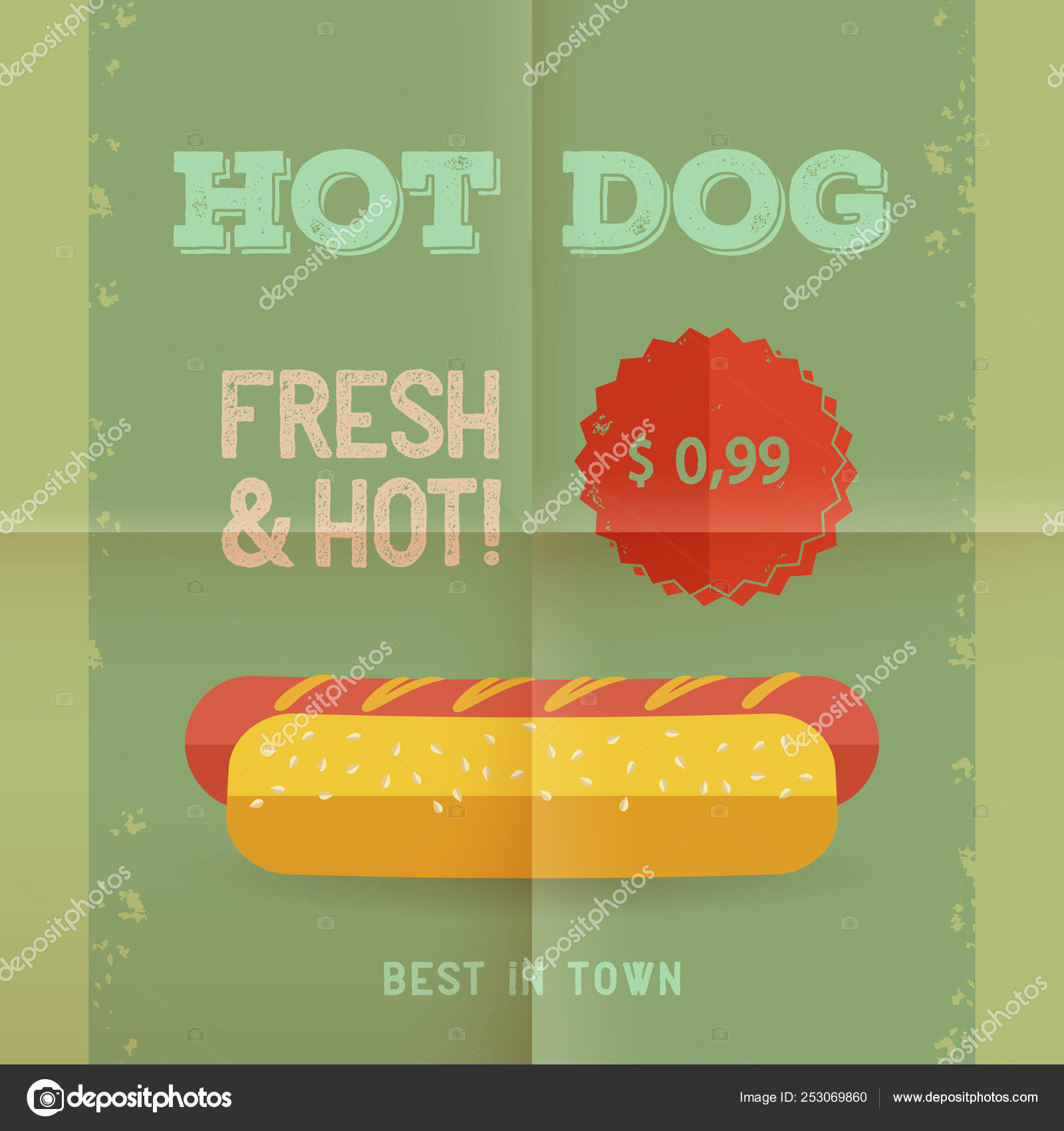 Hot Dog Menu, Vintage Poster — Stock Vector © De.la.cruz Within Hot Dog Flyer Template