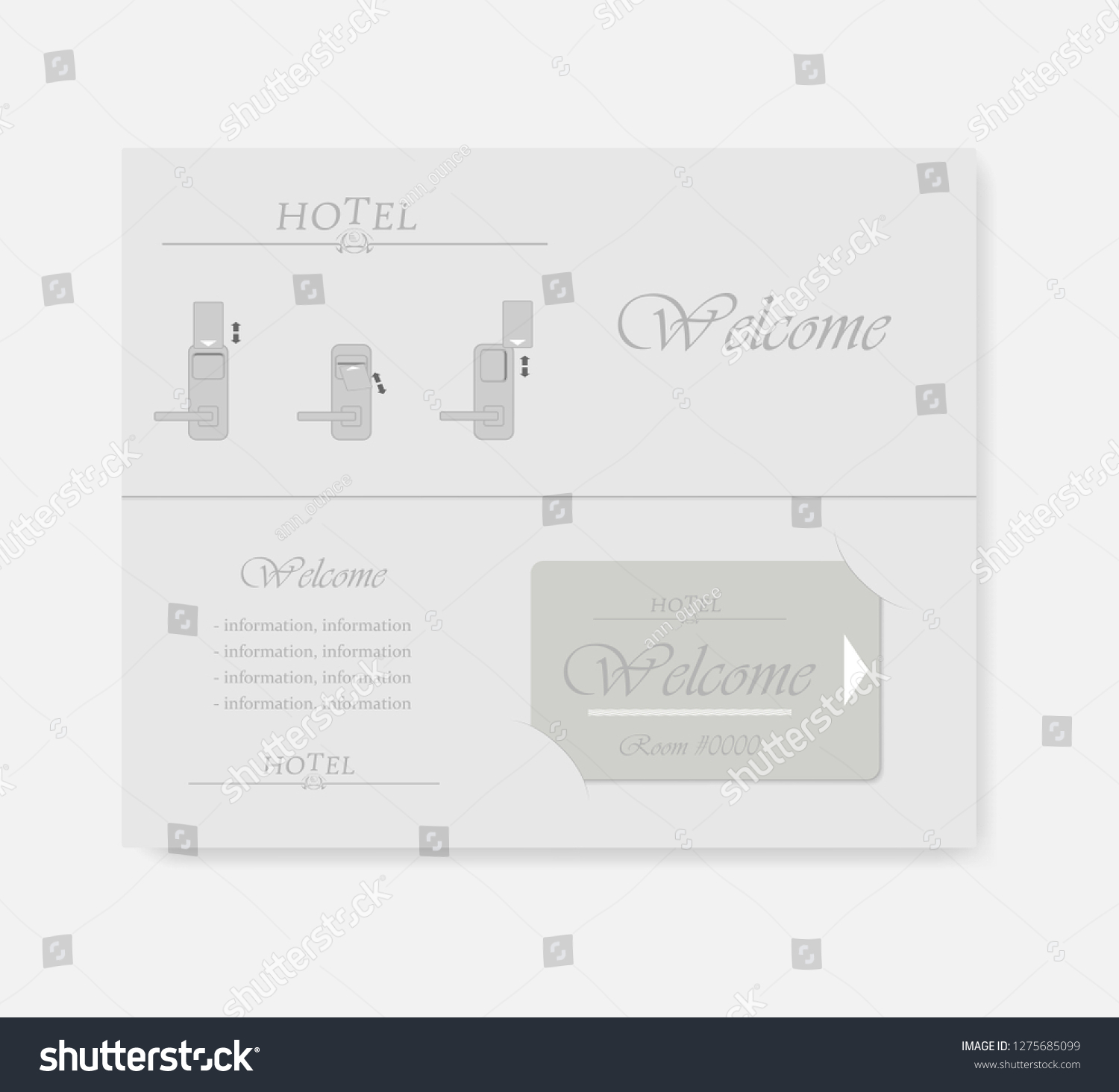 Hotel Room Key Card Holder Keycard Stock Vector (Royalty With Half Fold Card Template