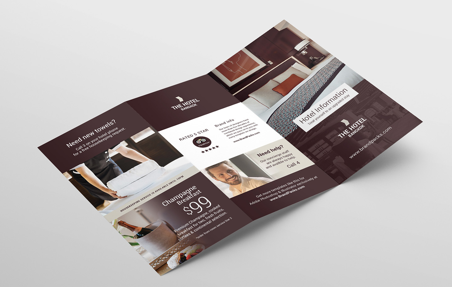 Hotel Tri Fold Brochure Template V2 – Psd, Ai & Vector In Hotel Brochure Design Templates