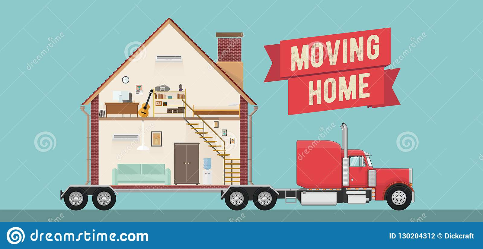 House Moving Service Banner Or Flyer Template. Vector For Moving Flyer Template