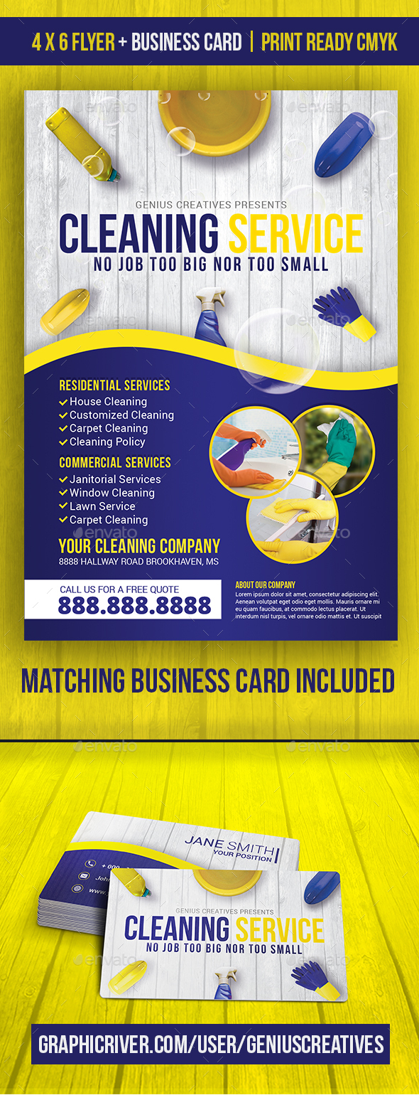 Housekeeping Flyer Graphics, Designs & Templates With Regard To Janitorial Flyer Templates