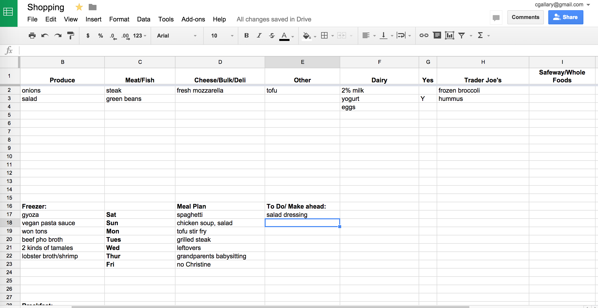 How I Use Google Sheets For Meal Planning | Kitchn For Meal Plan Template Excel