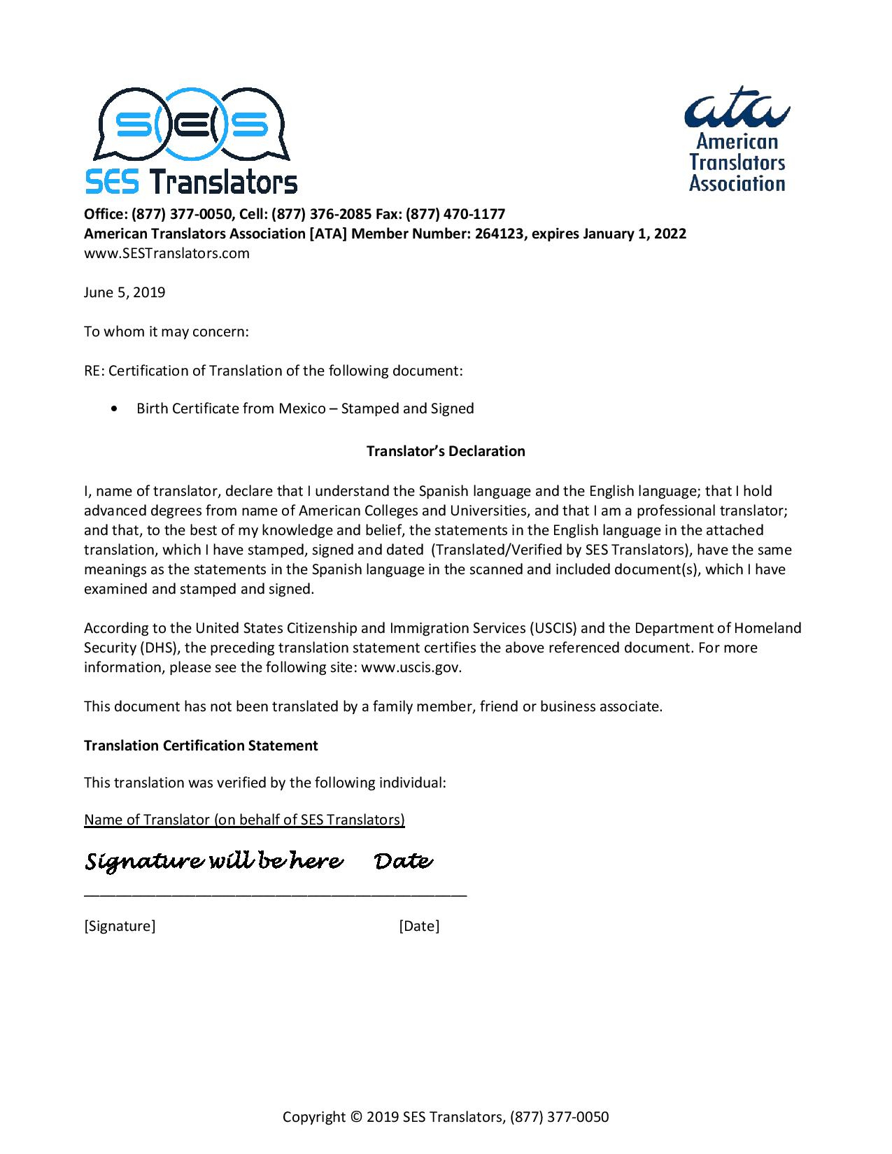 How To Apostille And Translate Documents For Ecuador | Ses Throughout Mexican Birth Certificate Translation Template