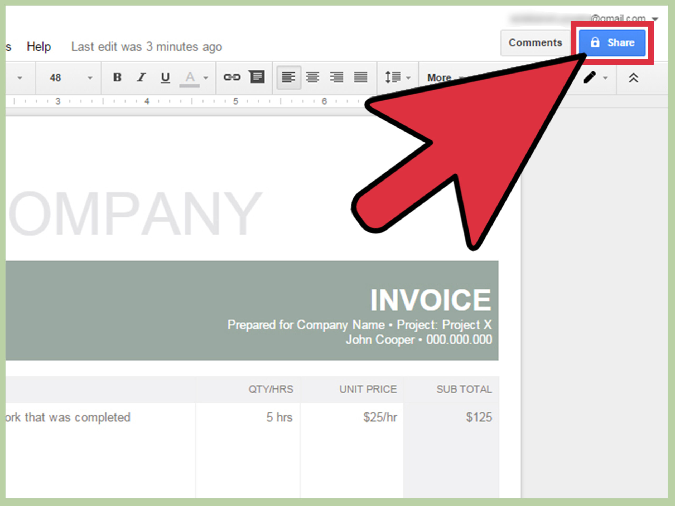 How To Make An Invoice In Google Docs: 8 Steps (With Pictures) Inside Google Doc Invoice Template
