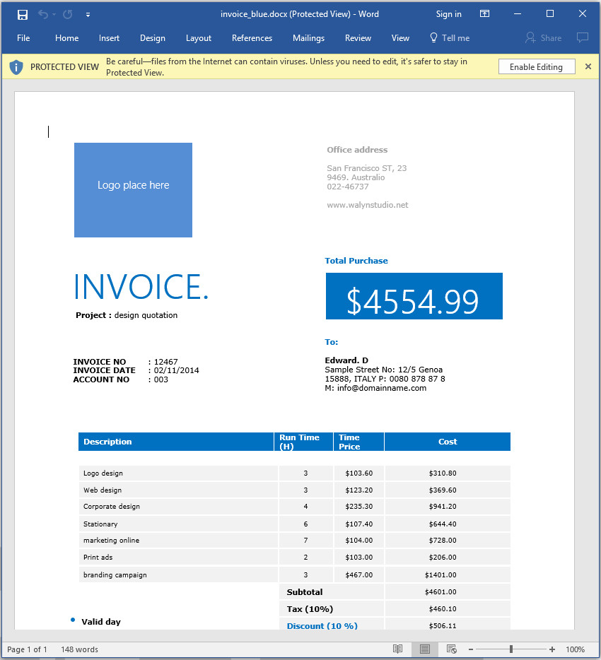 How To Make An Invoice In Word: From A Professional Template For Graphic Design Invoice Template Word