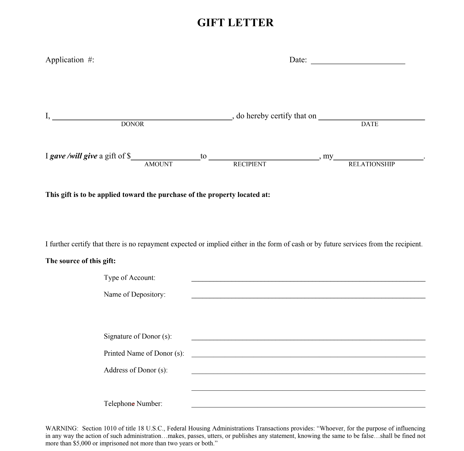 How To Use A Gift Letter For A Home Down Payment Within Mortgage Gift Letter Template