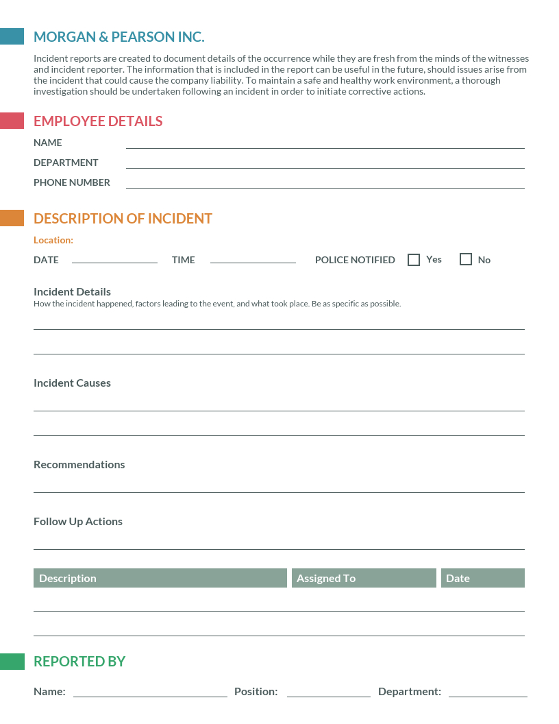 How To Write An Effective Incident Report [Examples + For Health And Safety Incident Report Form Template