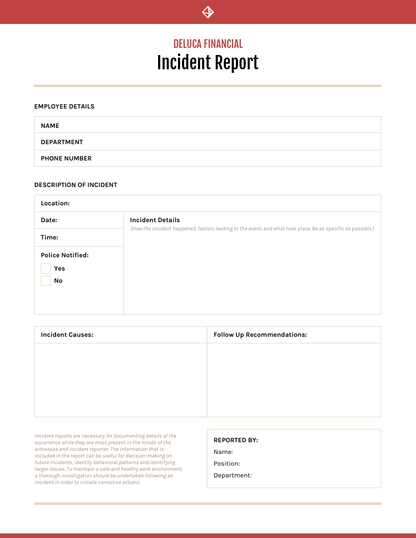 How To Write An Effective Incident Report [Examples + Within Hazard Incident Report Form Template