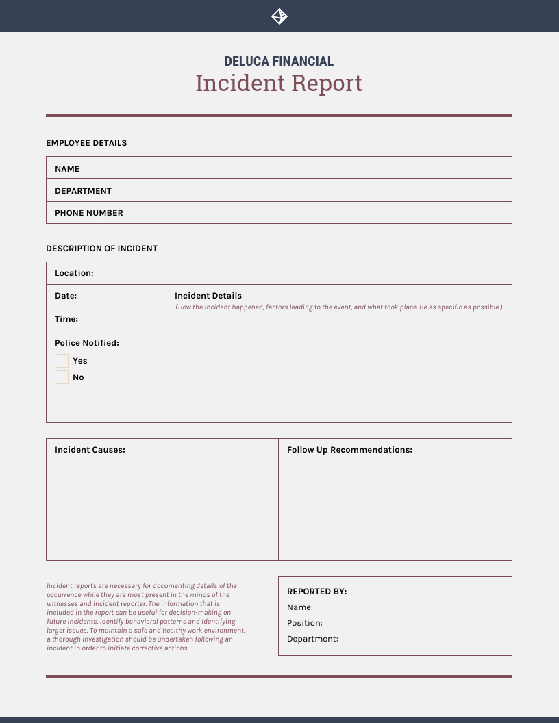 How To Write An Effective Incident Report [Examples + Within Injury Report Form Template