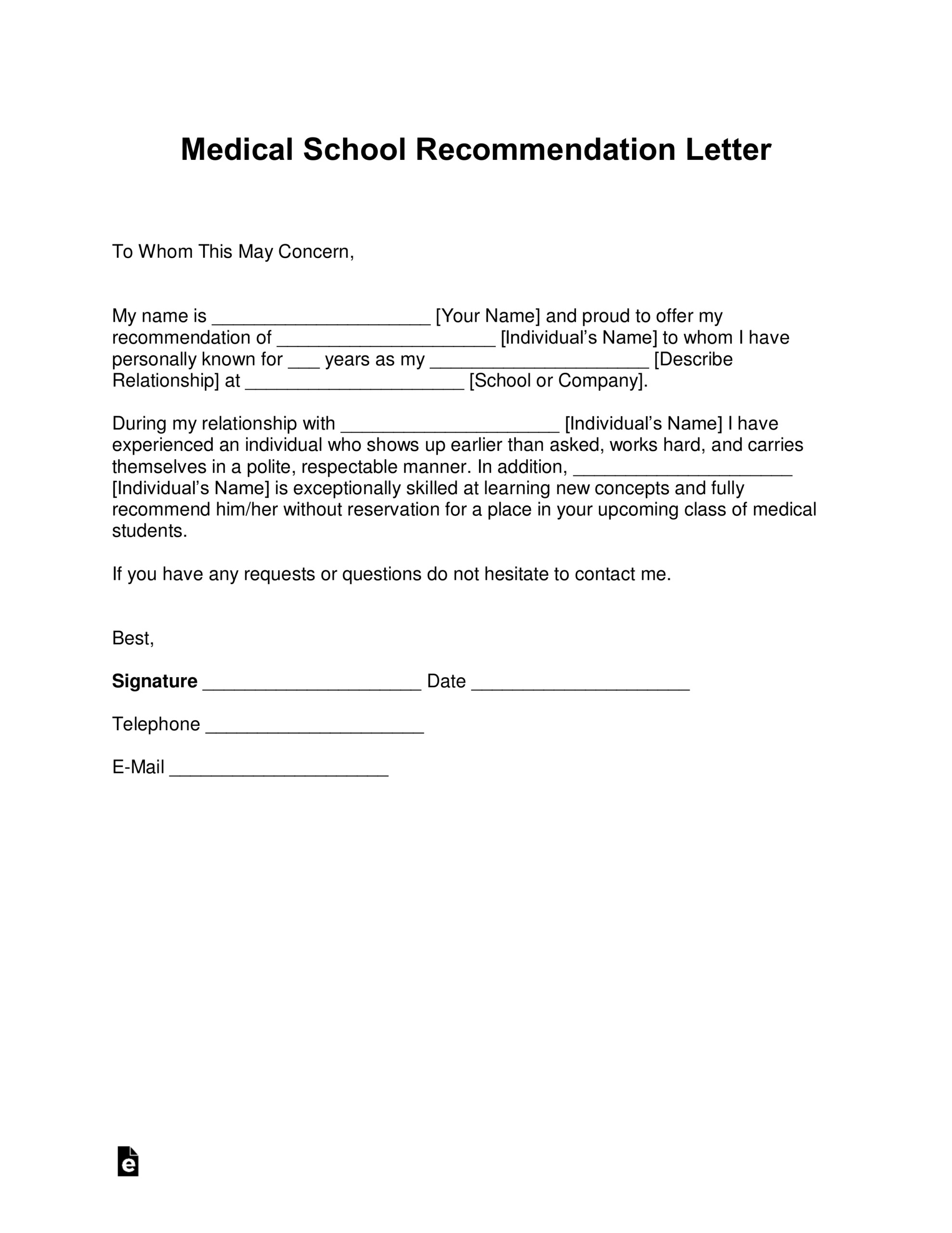 How To Write Recommendation Letter For Medical School Throughout Medical School Letter Of Recommendation Template