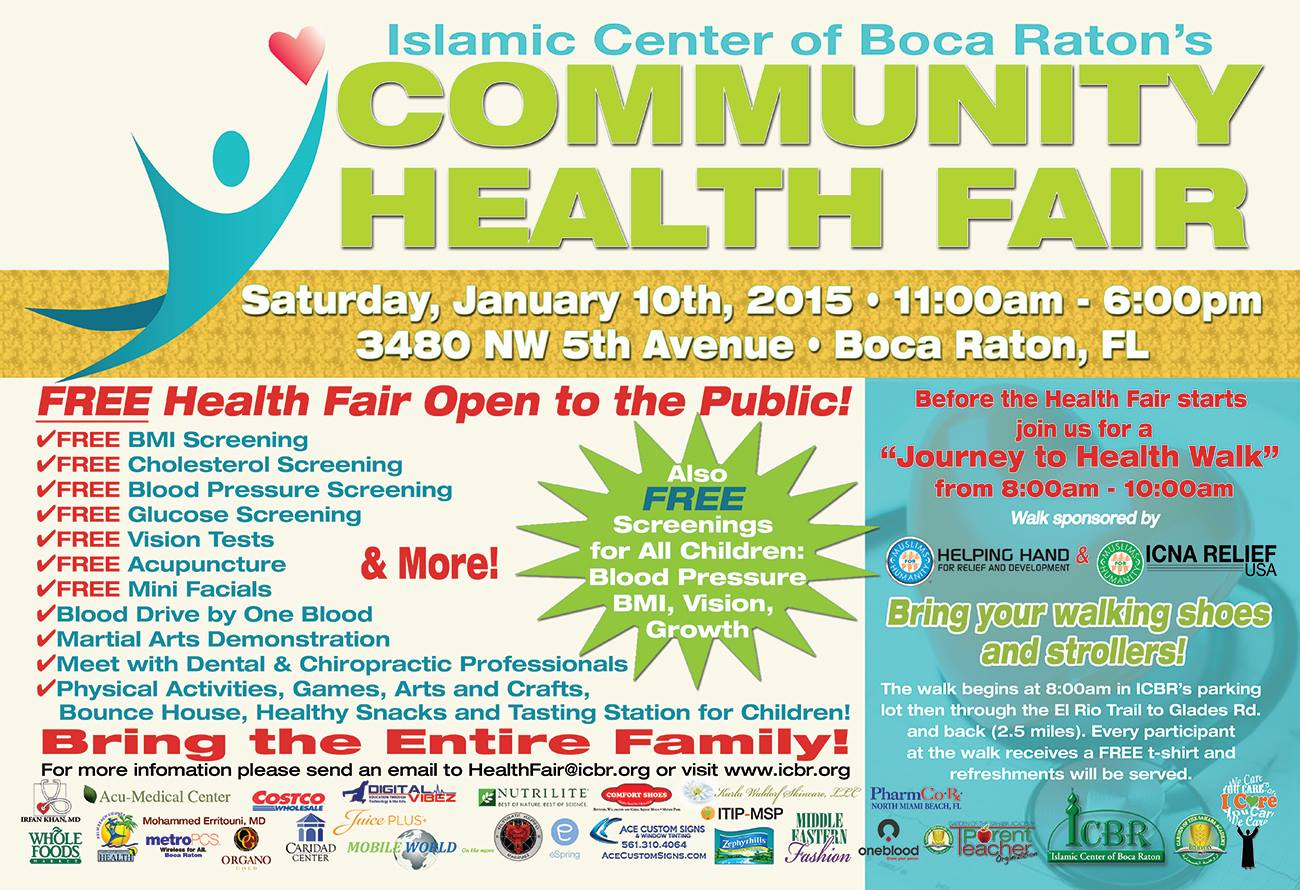 Icbr 4Th Annual Community Health Fair | Islamic Center Of With Regard To Health Fair Flyer Template