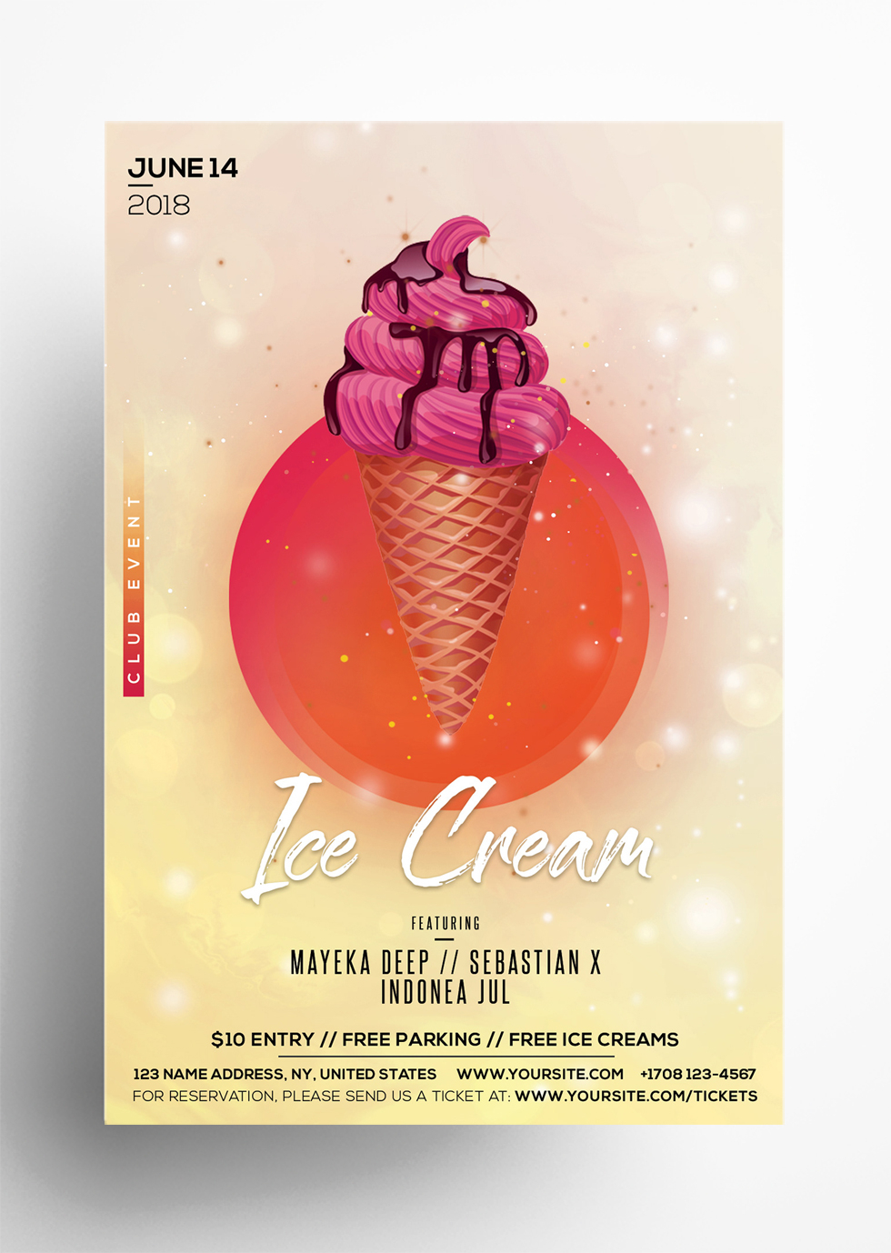 Ice Cream – Free Psd Flyer Template – Pixelsdesign For Ice Cream Party Flyer Template