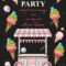 Ice Cream Party Invitation Card Vector. Summer Ice Cream Throughout Ice Cream Party Flyer Template