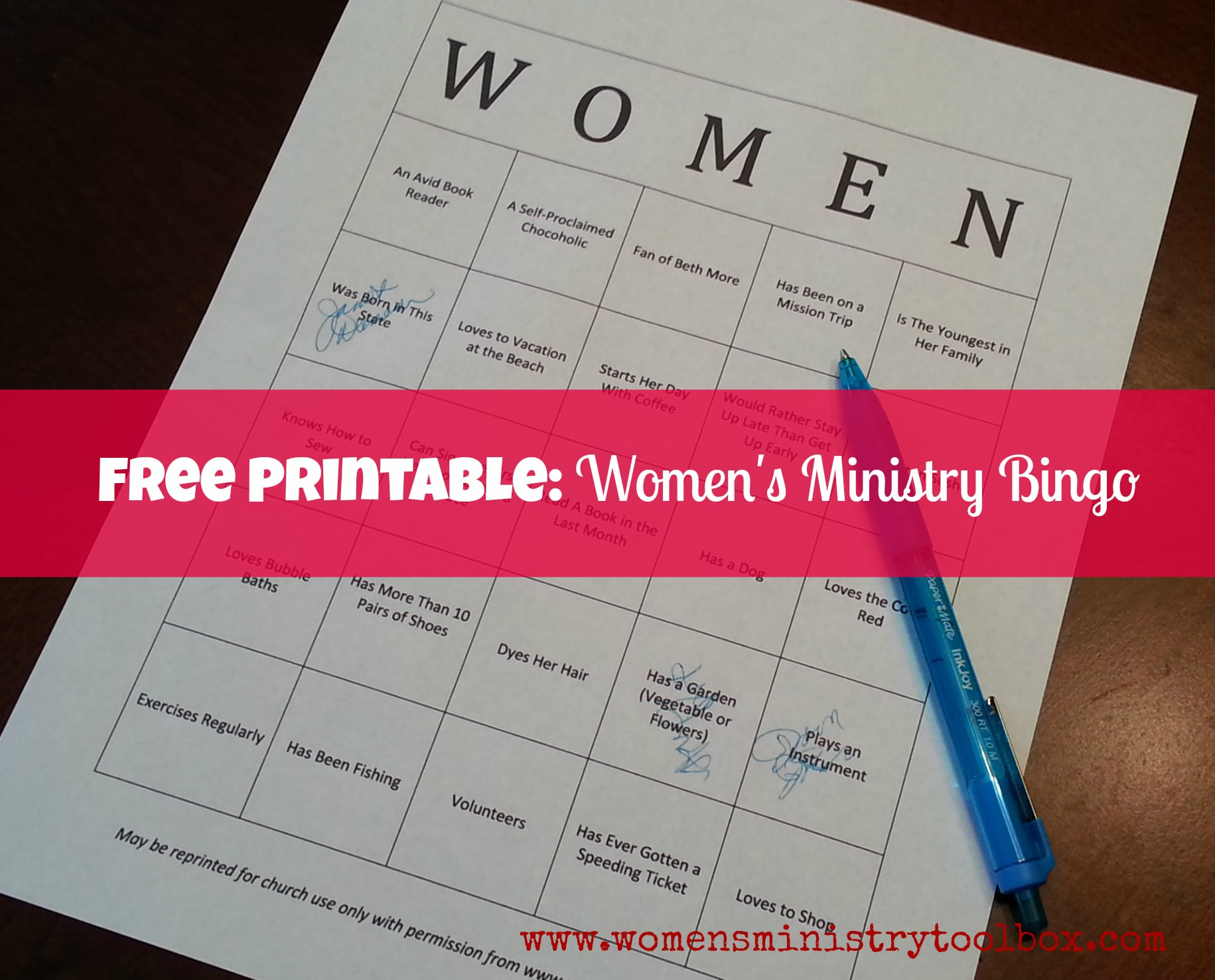 Icebreaker: Women's Ministry Bingo (Free Printable Inside Ice Breaker Bingo Card Template