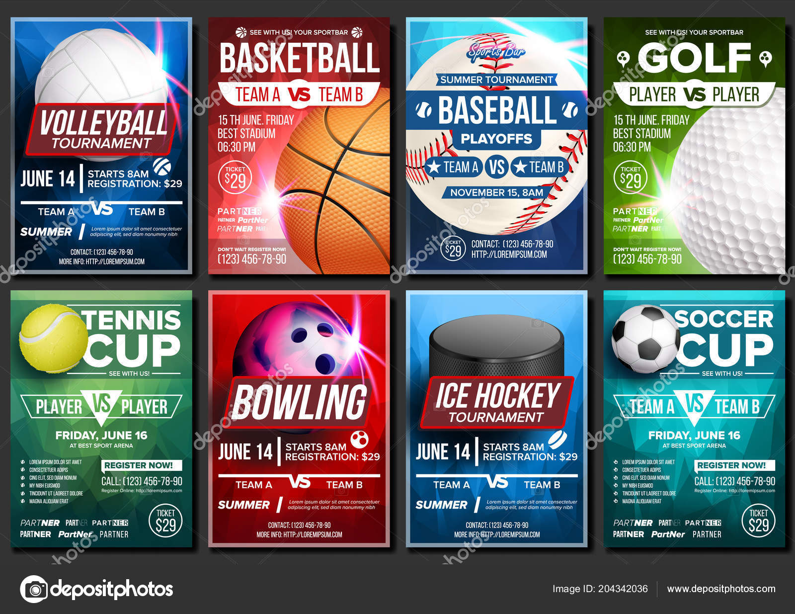 Images: Sport Poster Design | Sport Poster Set Vector With Regard To Hockey Flyer Template