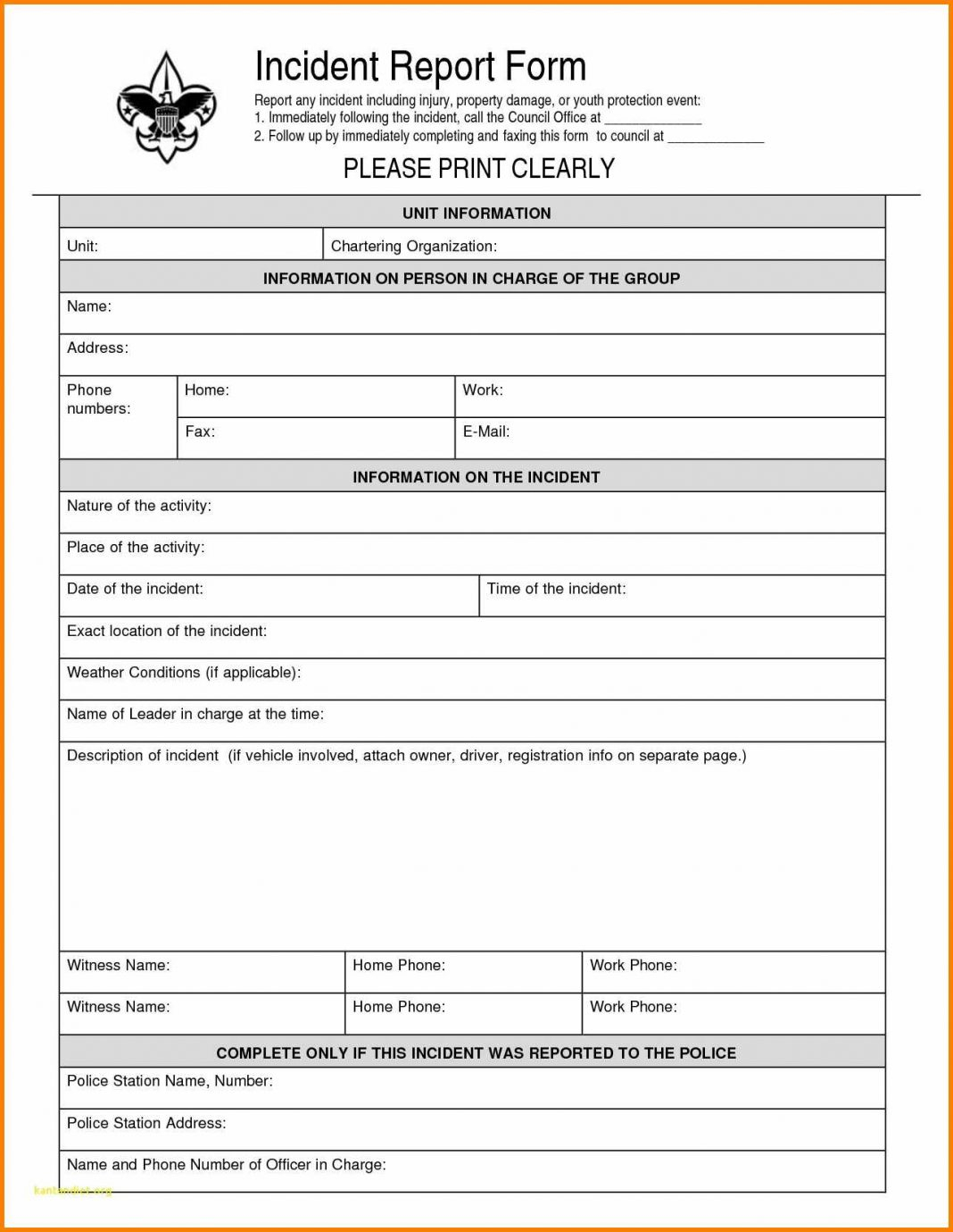 Incident Report Template Sample Forms Instinctual With Incident Report Form Template Qld
