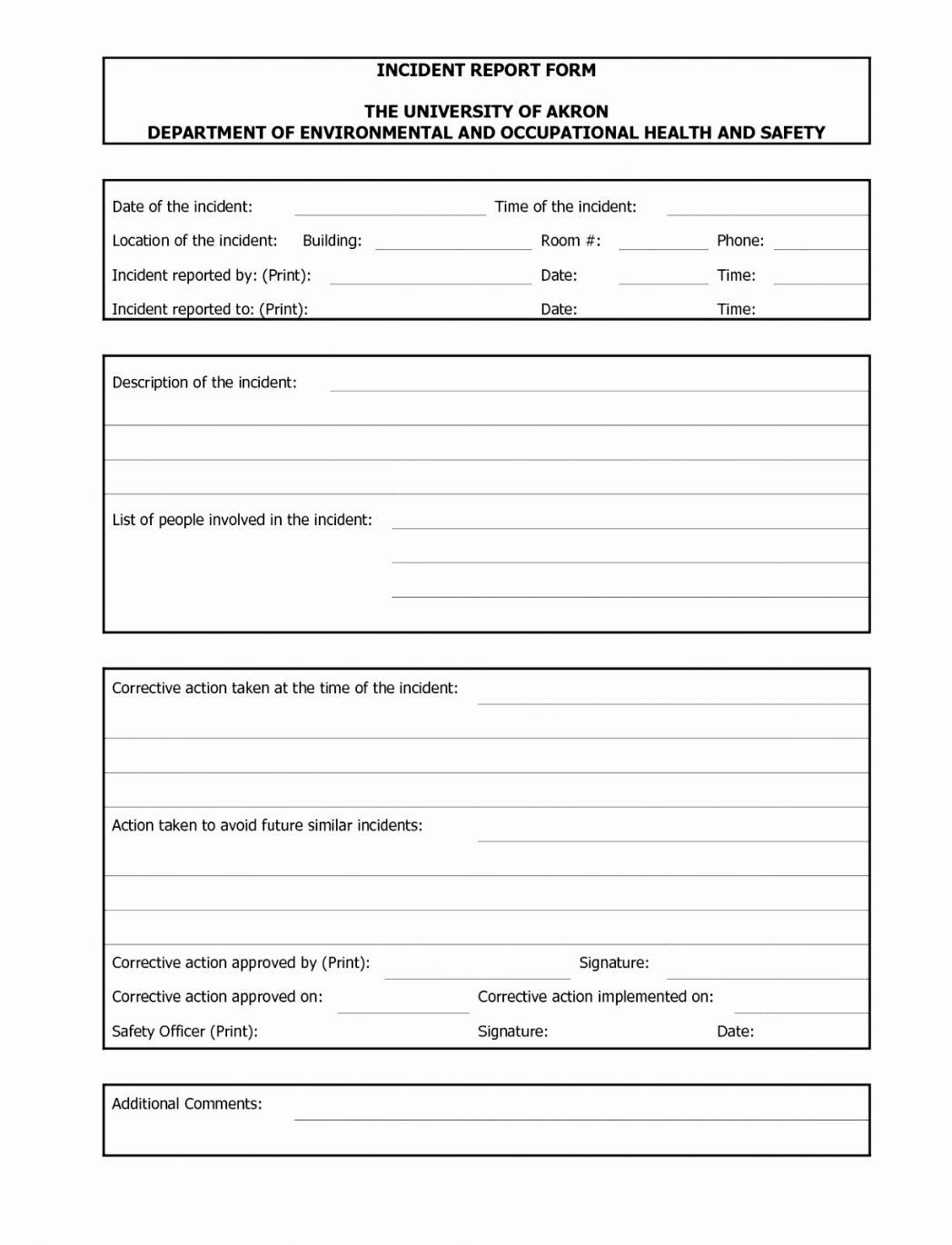 Incident Report Template Word Examples Example Form Document Pertaining To Generic Incident Report Template