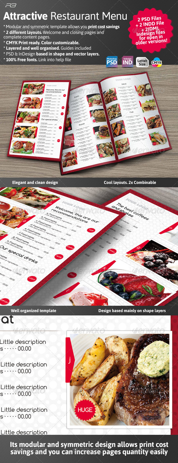 Indesign Menu Templates From Graphicriver With Menu Template Indesign Free