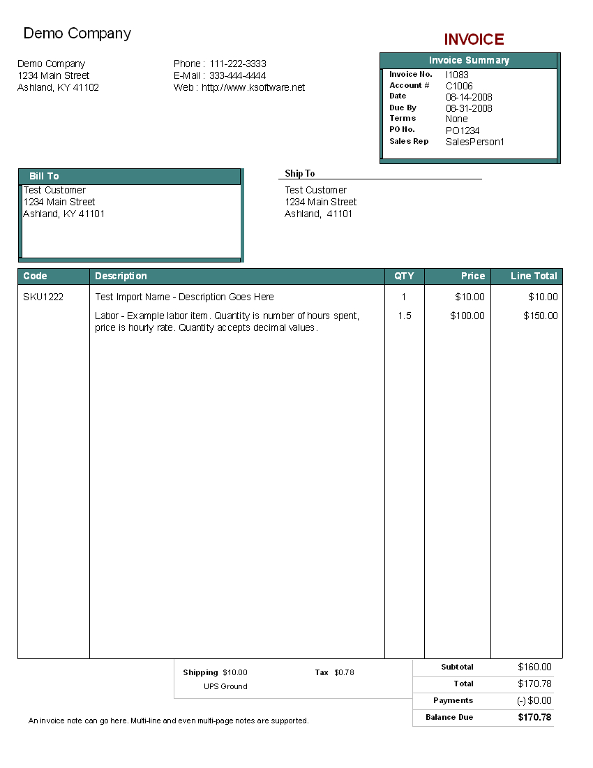 Individual Invoice Format – Colona.rsd7 Throughout Individual Invoice Template