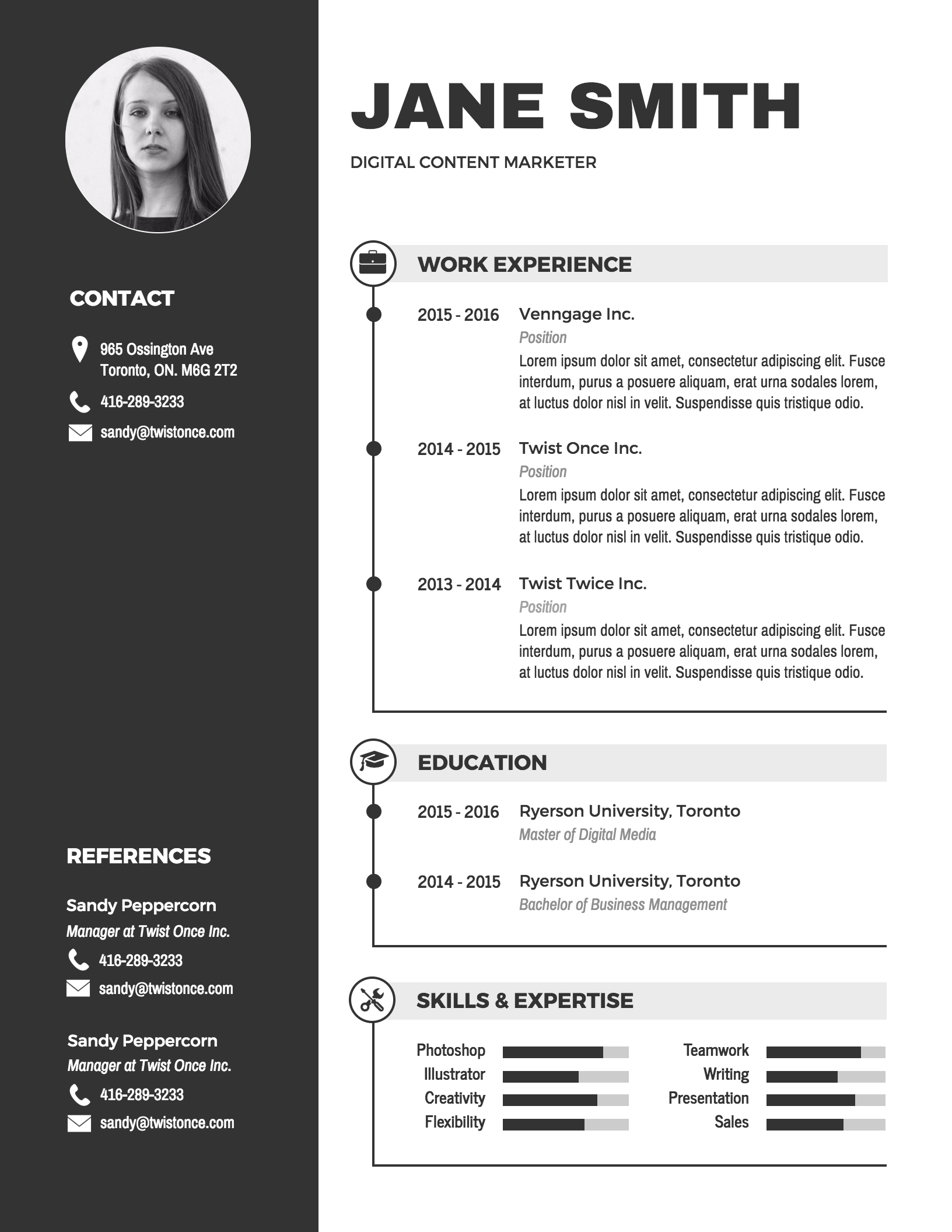 Infographic Resume Template – Venngage With Regard To Infographic Cv Template Free