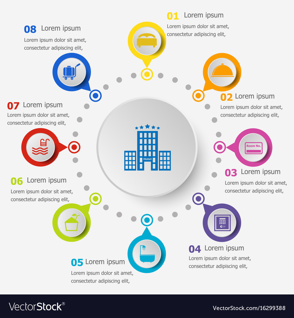 Infographic Template With Hotel Icons For Infographic Template Illustrator